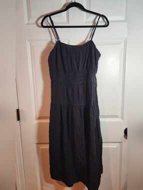 Old Navy | Dresses | Old Navy Fit Flare Linenblend Midi Dress White Floral  Match The Fam Nwt | Poshmark